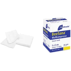 Meditrade® BeeSana®mit eingeschlagenen Schnittkanten Mull-Kompressen 5 cm x 5 cm