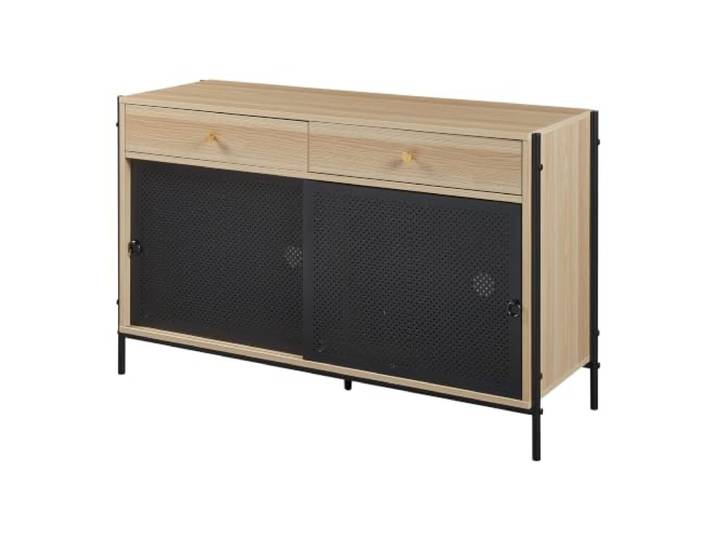 Helloshop26 TV-Bank TV-Ständer Wohnzimmer Regal 120 x 40 x 75 cm Eiche-Optik schwarz 03_0010099