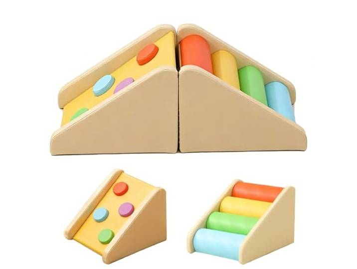 ZHCPDM Schaumstoff-Kletterblöcke für Kinder, hochwertig, robust Schaumstoff-Kletterset, leicht zu reinigen, weich, Kratzfest und strapazierfähig softbausteine(Color:Klettern+Regenbogenbrücke)
