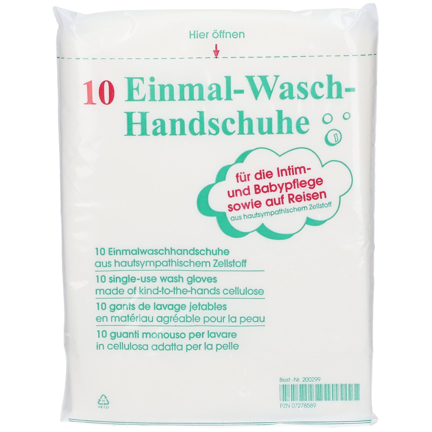 Waschhandschuhe Einmal 10 St Handschuhe