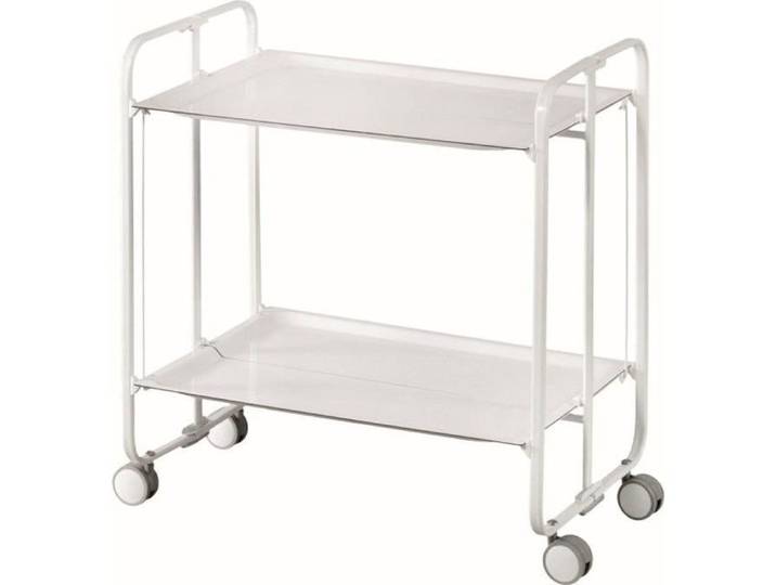 Table roulante pliante blanche. 3 positions