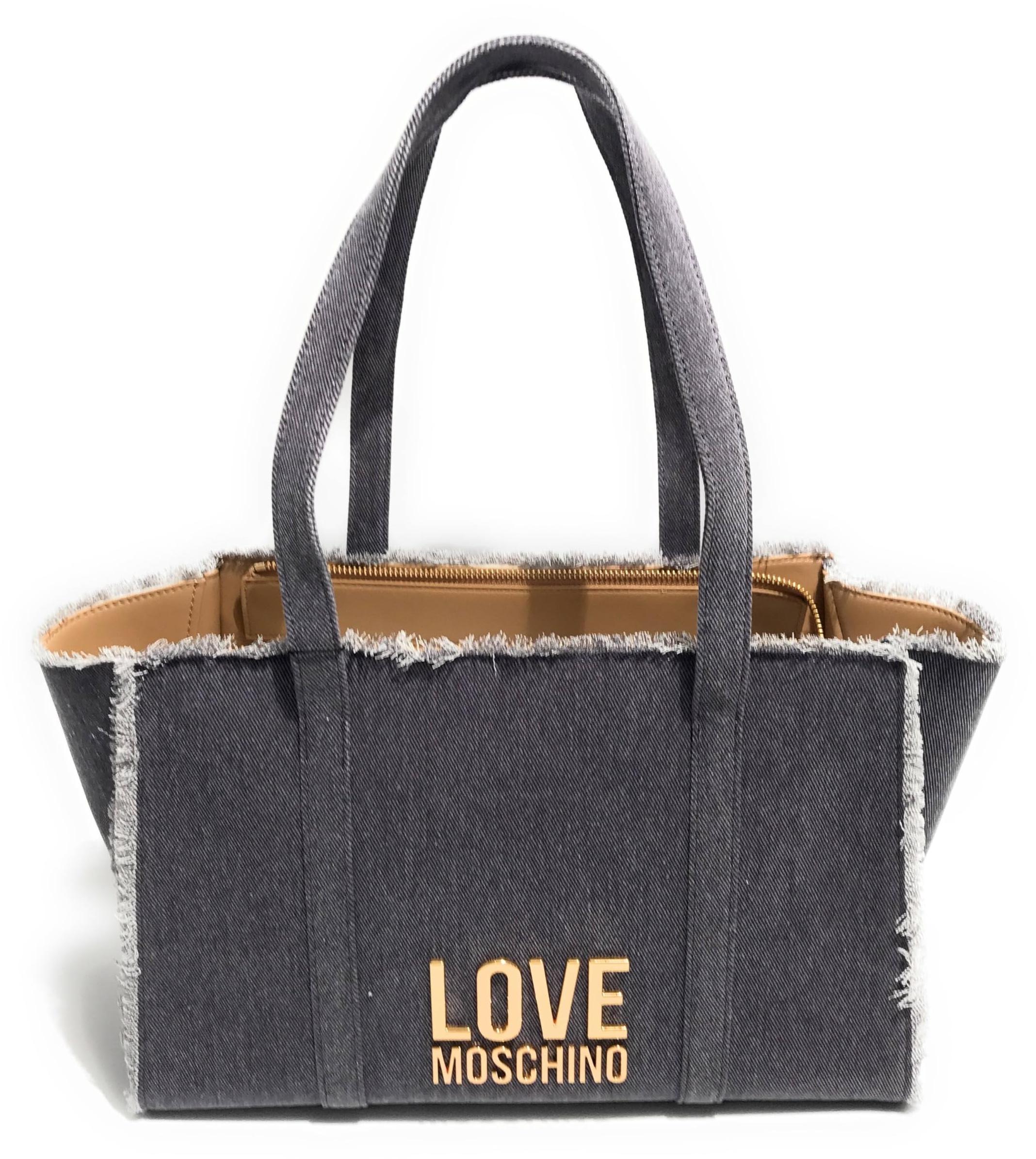 Love Moschino Damen Schultertasche, Denim Schultertasche, Denim
