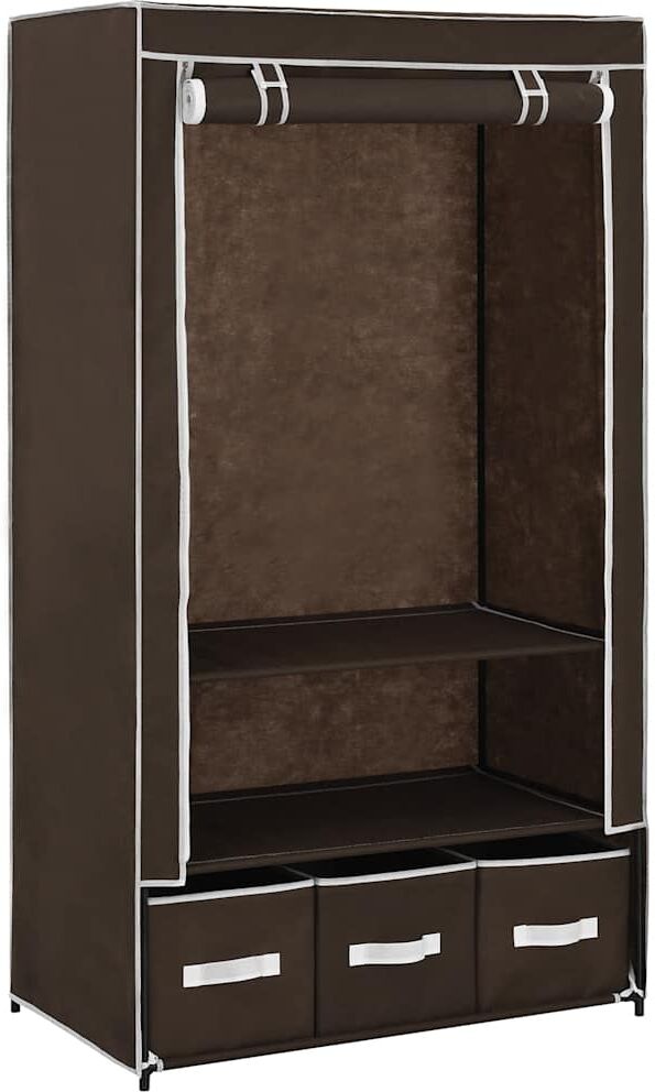 vidaXL Garde-robe Marron 87x49x159 cm Tissu