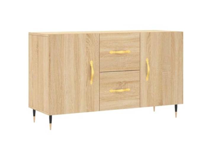 Sideboard Sonoma-Eiche Holzwerkstoff 100x36x60 cm mit Metallbeinen Sideboard, Sonoma-Eiche Dekor, Holzwerkstoff, Metallbeine, Türen, viel Stauraum, robust