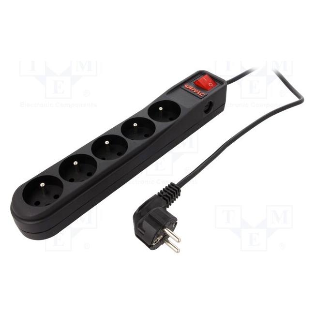 Armac Listwa Zasilająca Arc5 3m 5x 230v Pl Czarna (5x, CEE 7/4, 3 m) (ARC5/30/CZ)
