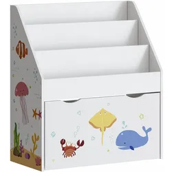 En.Casa, Kinderregal, Kinderregal Aarnskona 70x63x30 cm Aqua Dream Motiv (63 x 30 x 70 cm)