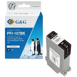 G&G, Druckerpatrone, kompatibel Ink mit PFI107BK, NC-00107BK, 6705B001, black, 130ml (BK)