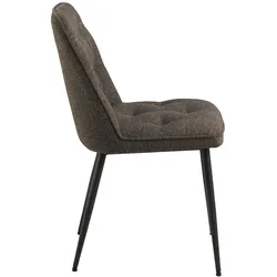 Ebuy24 Brooke Esszimmerstuhl Bouclé grau. 2er Set