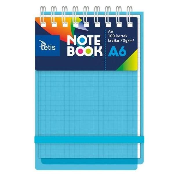 Tetis Spiralnotizbuch A6/100K kariert PP blau (A6, Kariert, Weicher Einband) (43094100)