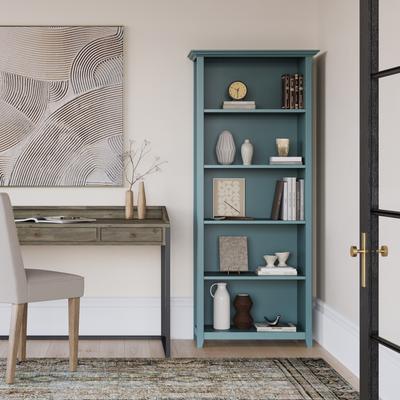 "WYNDENHALL Halifax 30"" Wide Solid Wood Transitional 5 Shelf Bookcase - 30""w x 14""d x 70"" h"