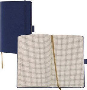 Lediberg Notizbuch Tucson ca. DIN A6 kariert, mittelblau Hardcover 192 Seiten