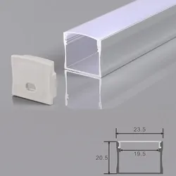 2m LED Aufputz-Profil Alu Schiene Kanal System für LED-Streifen Milchglas Abdeckung Extra Breit und tief Profil Y