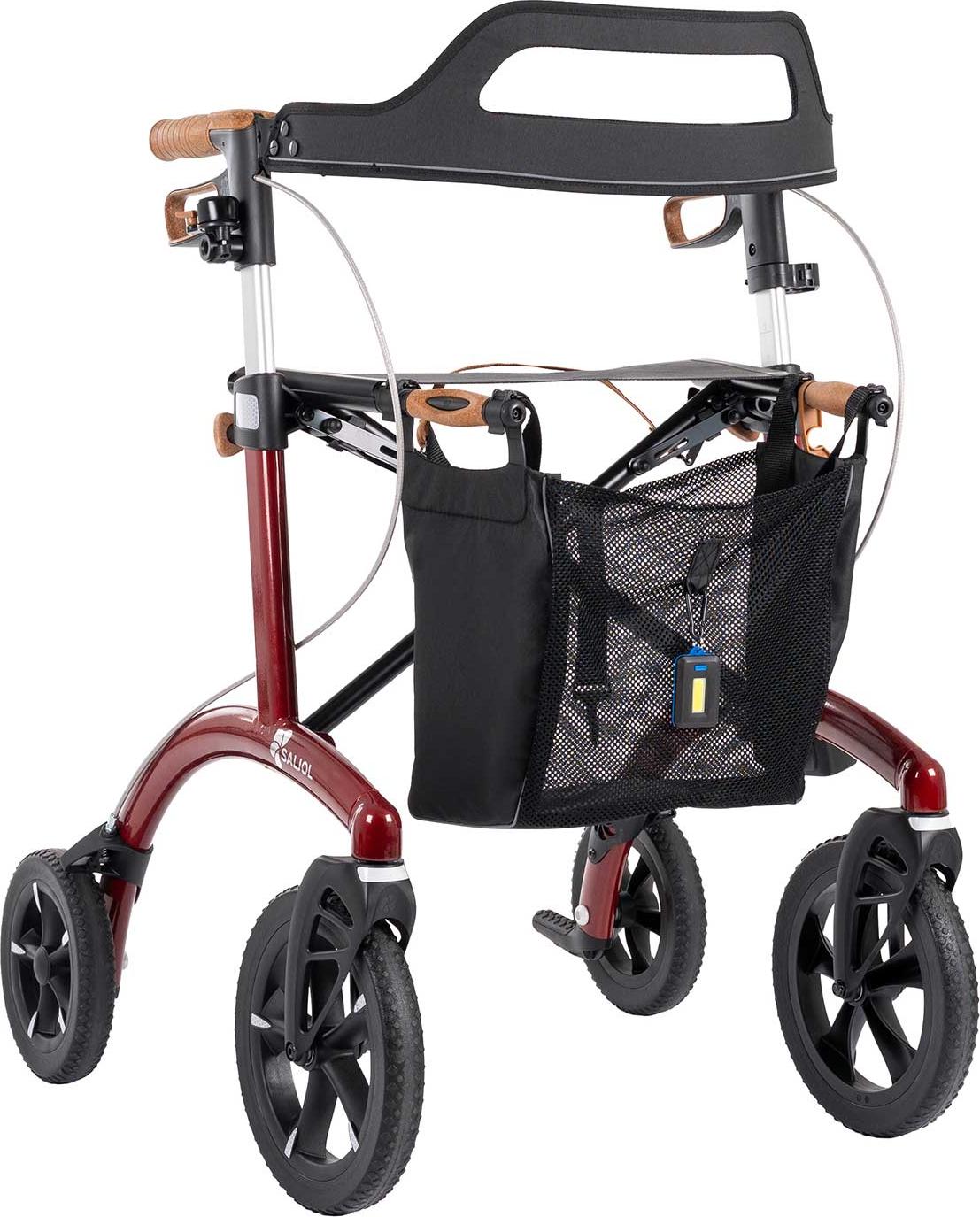Saljol Allround Rollator inkl. Gratis Zubehör: Barolo Red / 62 cm Farbe: Barolo Red Sitzhöhe: 62 cm