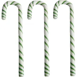 Polka Candy Cane Glasdekorationen 17 cm, weiß-grün, 3 St.