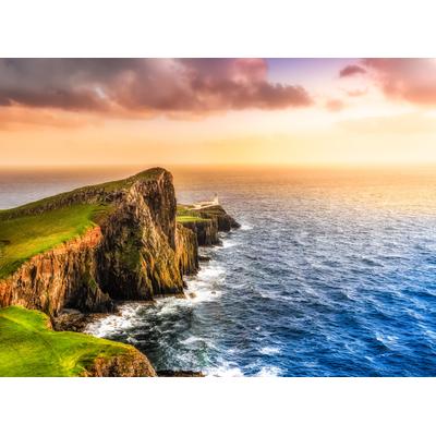 Fototapete PAPERMOON "Neist Point Lighthouse", bunt, B:5m L:2,8m, Vlies, Tapeten