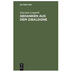 Leopardi:Gedanken aus dem Zibaldone, Fachbücher von Giacomo Leopardi