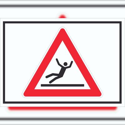HB-Druck Vorsicht Rutschgefahr Weiss Symbol Schild A1 (594x841mm)