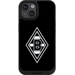 Nivocase Handyhülle für Apple iPhone 15 Hülle NIVOpure Case Schwarz Borussia Mönchengladbach Gladbach (Apple iPhone 15), Smartphone Hülle, Schwarz
