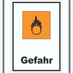 HB-Druck Aufkleber Gefahrensymbol Brandfördernd Gefahr Brand A0 (841x1189mm)