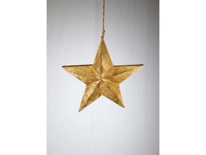 Dekostern AM DESIGN aus Holz , gold (natur), B:41cm H:41cm T:3cm, Holzwerkstoff, Dekosterne, Dekostern, BxHxT: 41x41x3 cm