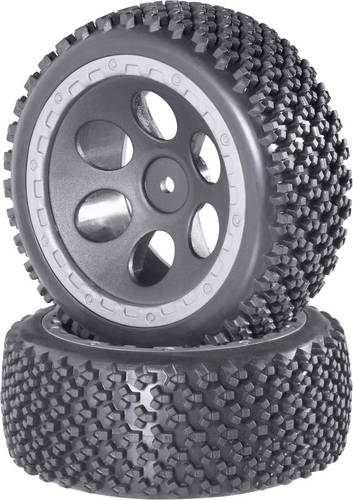 Reely 1:10 Buggy Kompletträder Rally Loch-Design Grau 2St.