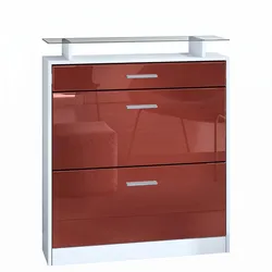 SCHUHSCHRANK Loret Front in Bordeaux Hochglanz