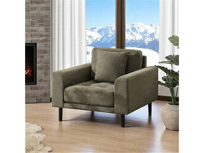 Fauteuil de salon confort en tissu AMSTERDAM - Vert