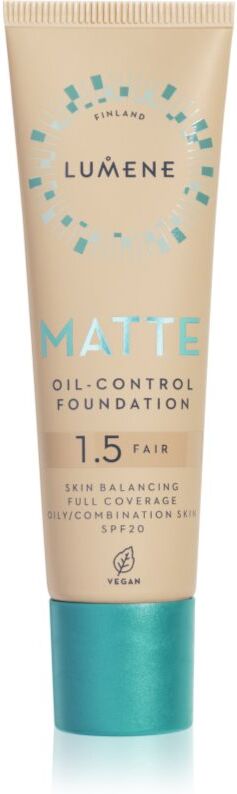 Lumene Matte Oil-Control mattierendes Make-up SPF 20 Farbton 1,5 Fair Beige / Fair 30 ml