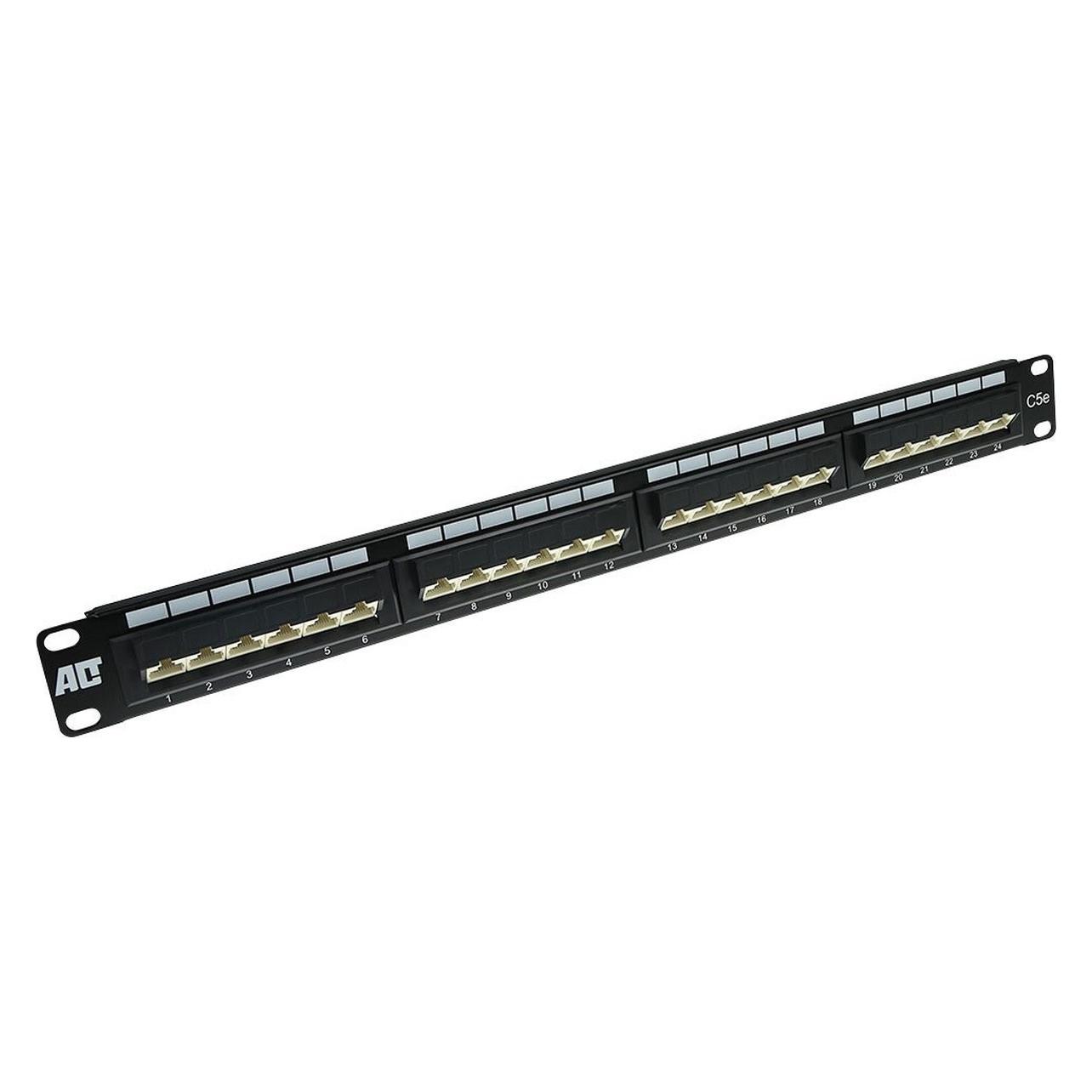 ACT Patchpanel 24-ports unshielded 45° CAT5E. Category: CAT5E Patchpanel 24p utp c5e 45gr (P24AK1)