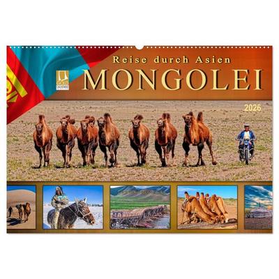 Reise durch Asien - Mongolei (Wandkalender 2026 DIN A2 quer), CALVENDO Monatskalender