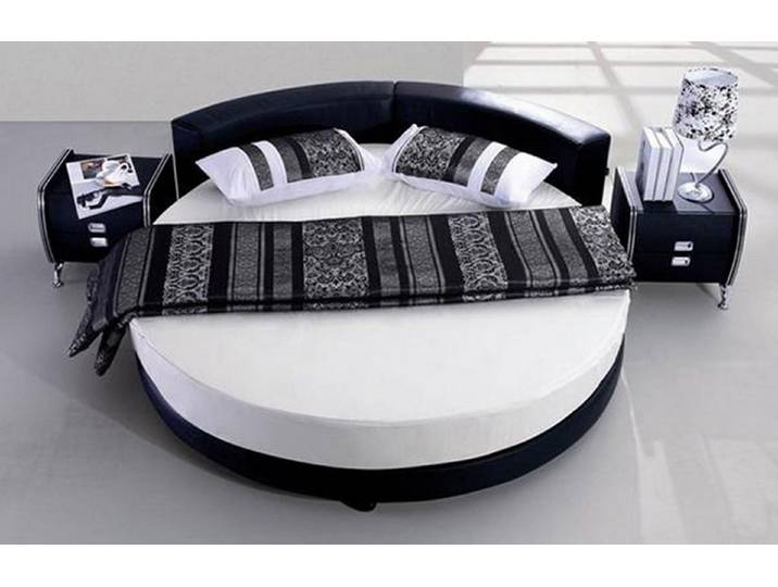 JVmoebel Rundbett Luxus Rundbett aus Leder mit hochwertiger Polsterung, Made in Europa