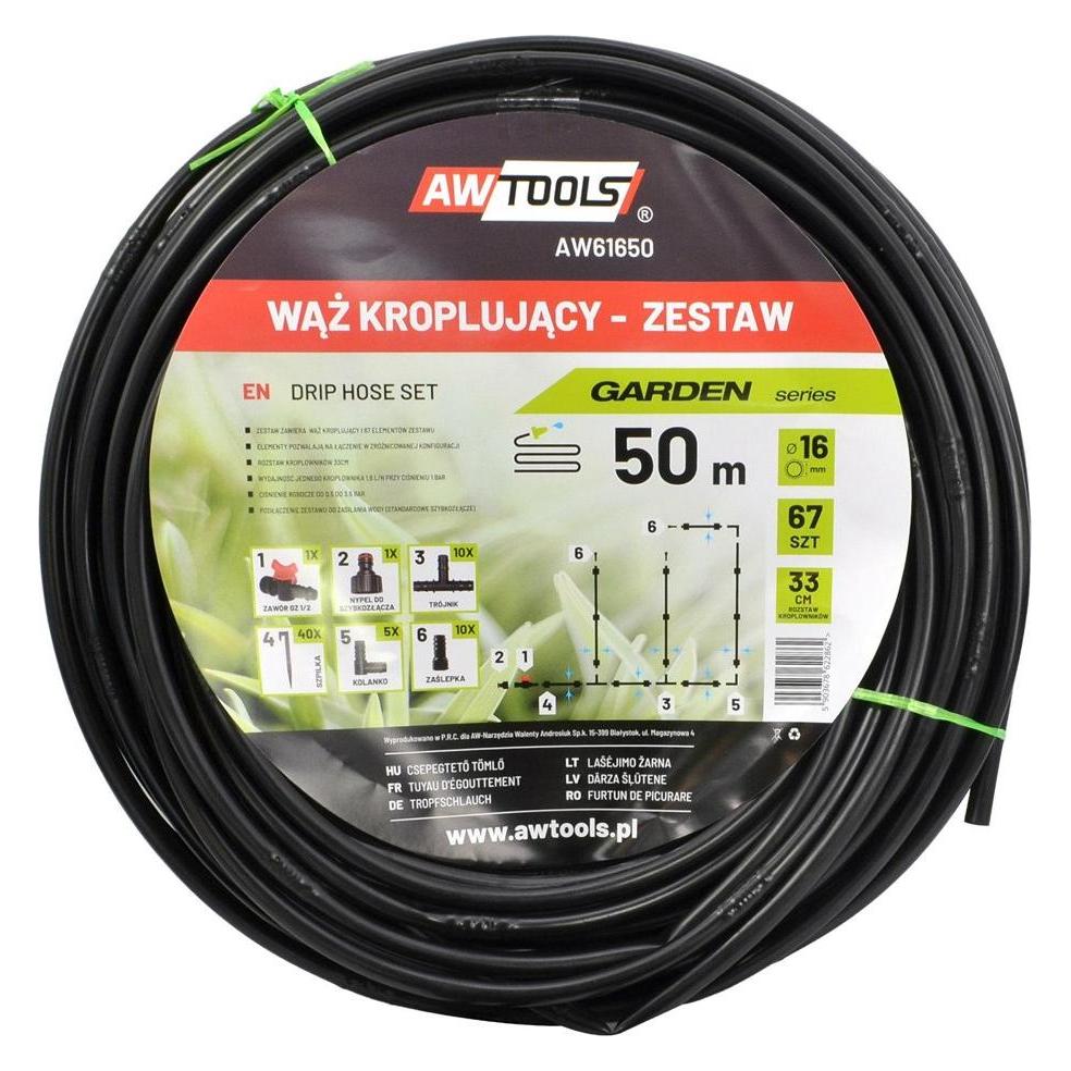 Awtools Tropfschlauch Set (50 m, 16 mm) (AW61650)