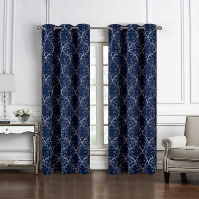 RT Designer Collection "Kimber Embroidered Privacy Window Curtain Panel 84"" or 90"""