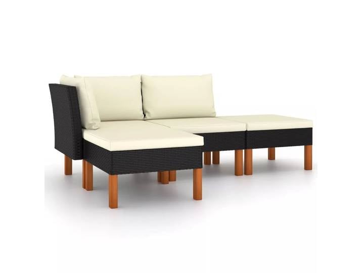 VidaXL - Garten-sofa-set poly-rattan, One Size, Schwarz