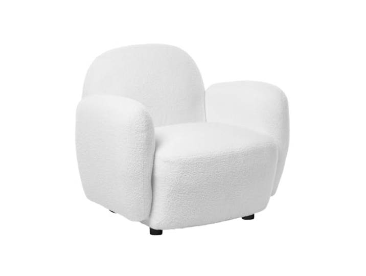 Beliani Sessel Bouclé cremeweiß gepolstert abgerundet mit Breiten Armlehnen Retro-Design Jule