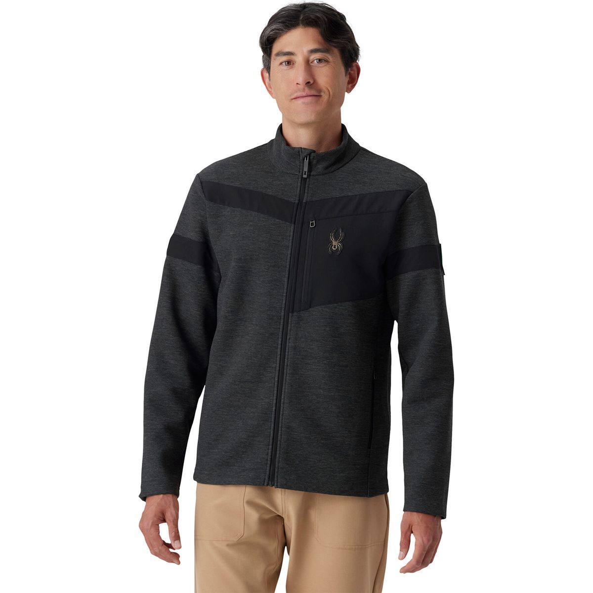 Spyder Wengen Sweater Fleece Jacket black melange (BML) M 38A483601-BML-M