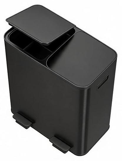 Mülltrennsystem Küche 50/30L (2x 15L) - Edelstahl Mülleimer