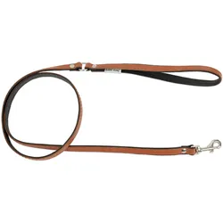 Collar Smycz skrzana dla psa, koniak/czarny, M-L, 20mm/120cm (Hund), Halsband + Leine