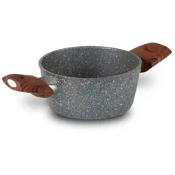 Mamù Schmortopf mit zwei Griffen, induktionsgeeignet, antihaftbeschichtet, besonders dickwandig, extra widerstandsfähig, Ø 16 cm