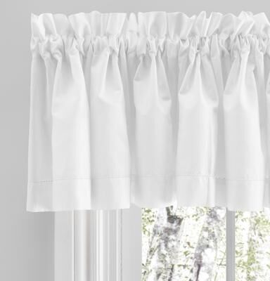 Ricardo Trading Simplicity Hemstitch 100% Cotton Rod Pocket Tailored Panel Pair with Tiebacks or Tailored Valance