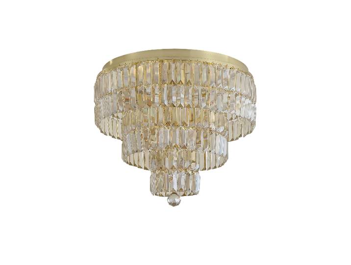 Exklusiver, dimmbarer Kronleuchter „Empire“ Gold/Champagne Gold, Champagne Searchlight