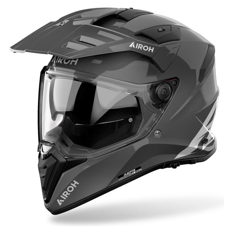 Airoh Bandit Color Motorradhelm Dunkelgrau Glanz (S) (66326367)