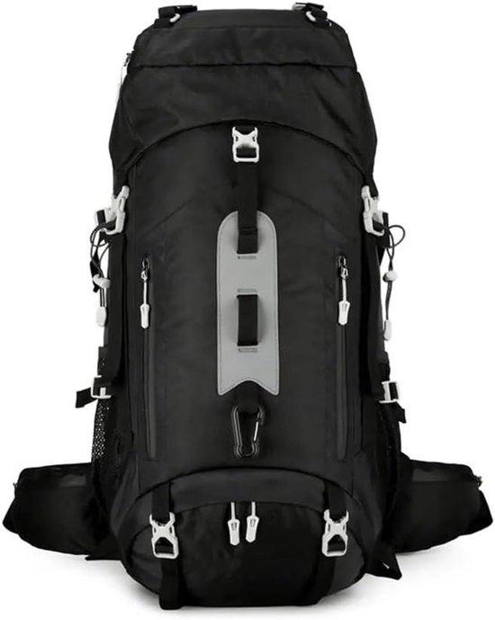 Outdoor-Rucksack - Reisrucksack - Campingrucksack - Für lange Touren - Wasserdichtes Design - 60 Liter - Schwarz