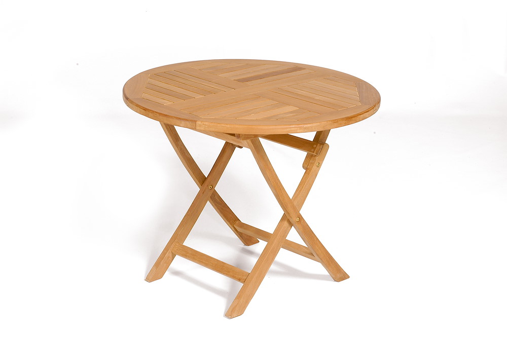 MUESING Klapptisch York 90 cm rund Teakholz 16884544