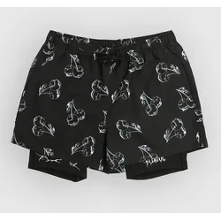 Vitriol Flex 14.5" Boardshorts black / cherries Gr. S