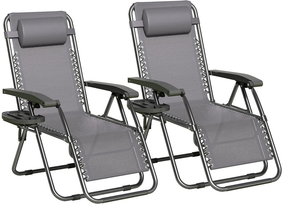 Dakota Fields Folding Recliner Chair Dark Grey 107cm H X 64cm W X 64cm D