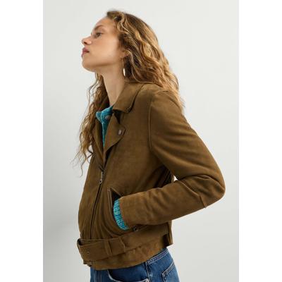 Funktionsjacke PEPE JEANS "leichte Jacke KARA", Damen, Gr. L, grain beige, 100% Lammveloursleder, 20_1_3_Jacken Funktionsjacke