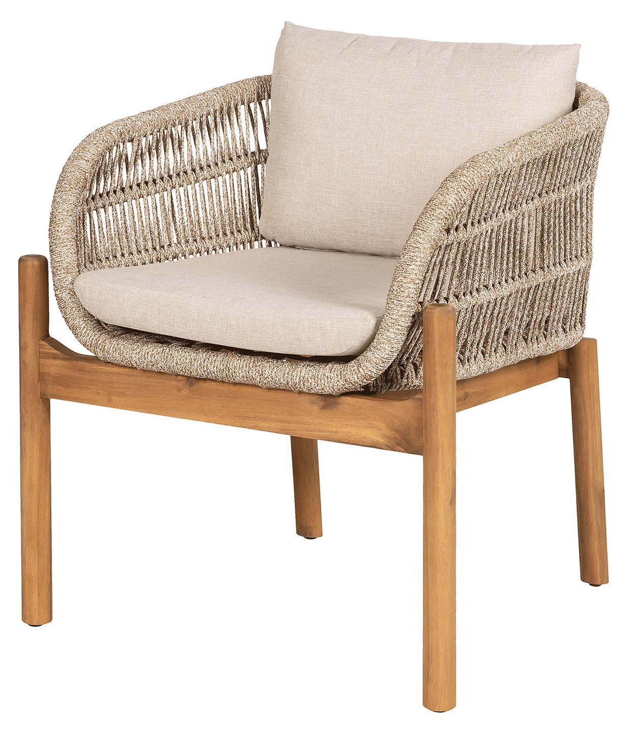 home24 Loungesessel - 2er-Set - Beige / Braun - Polyester - Stahl - 65 x 71 x 65 cm