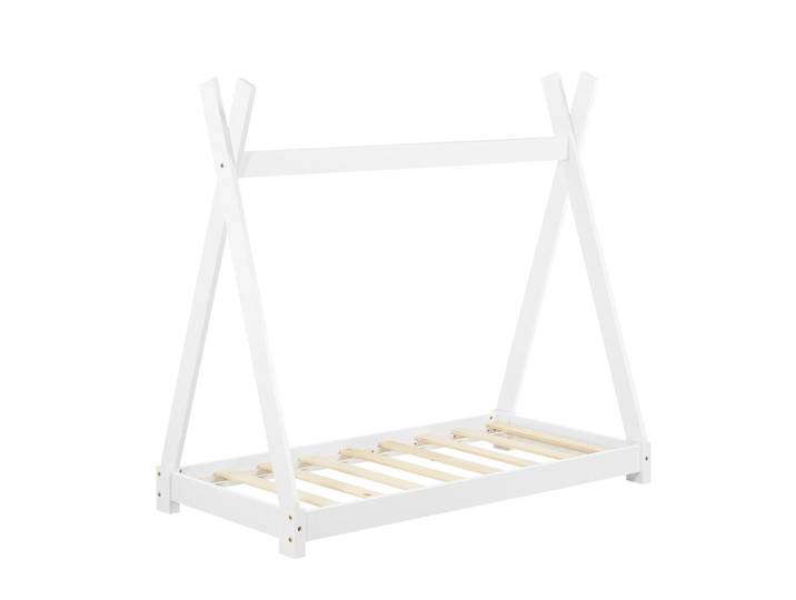 [en.casa] Kinderbett Onejda, Weiß, Holz, Kiefer, 70x140 cm, Babymöbel & Kindermöbel, Kinderzimmer & Jugendzimmer, Kinderbetten, Spielbetten
