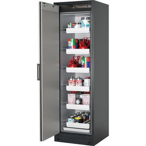 asecos Gefahrstoffschrank Q-Classic 90, 30090, mit 6 Auszügen, Feuerwiderstand Typ 90, grau, (B/H/T) 59,9 x 196 x 62cm